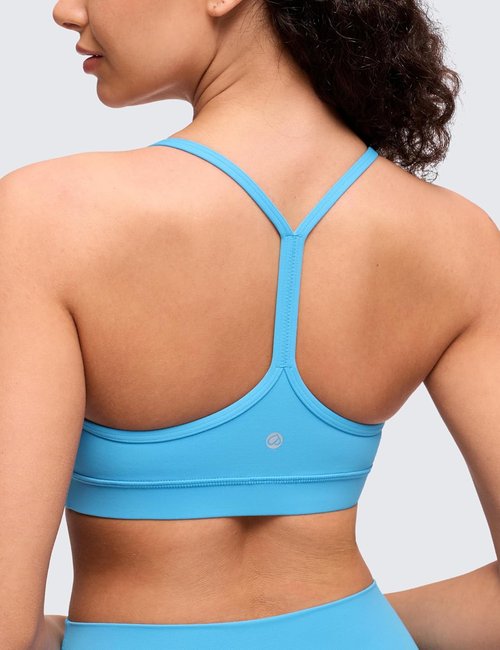 CRZ YOGA Butterluxe Y-Back Sports Bra for Women - Padded Low Impact Yoga Top in Stylish Design