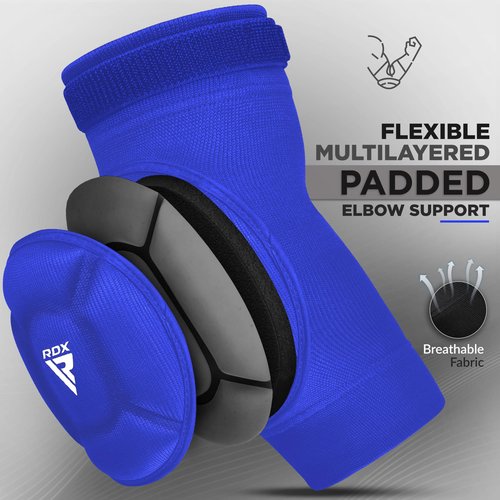 RDX Elbow Pads, Muay Thai MMA Kickboxing Sparring Elbow Guard, Martial Arts Striking Protection,Wrestling Basketball Adjustable MTB Volleyball Compression Padded Sleeve, Men Women