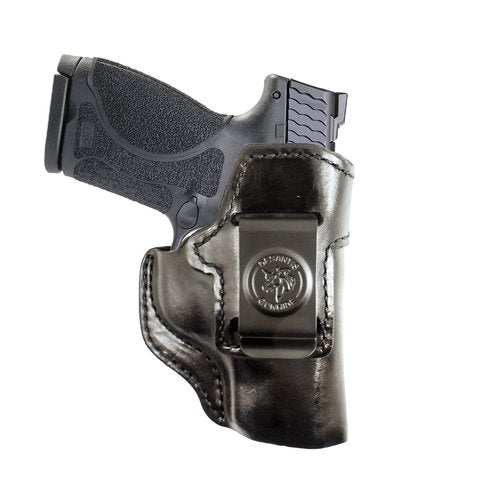 DeSantis Inside Heat IWB Holster - Concealed Carry Leather Gun Holster, Fits the S&W M&P Compact .22, M&P 380 Shield EZ, M&P 9 Shield EZ Incl. Performance Center & M2.0 models - Right Hand Draw, Black