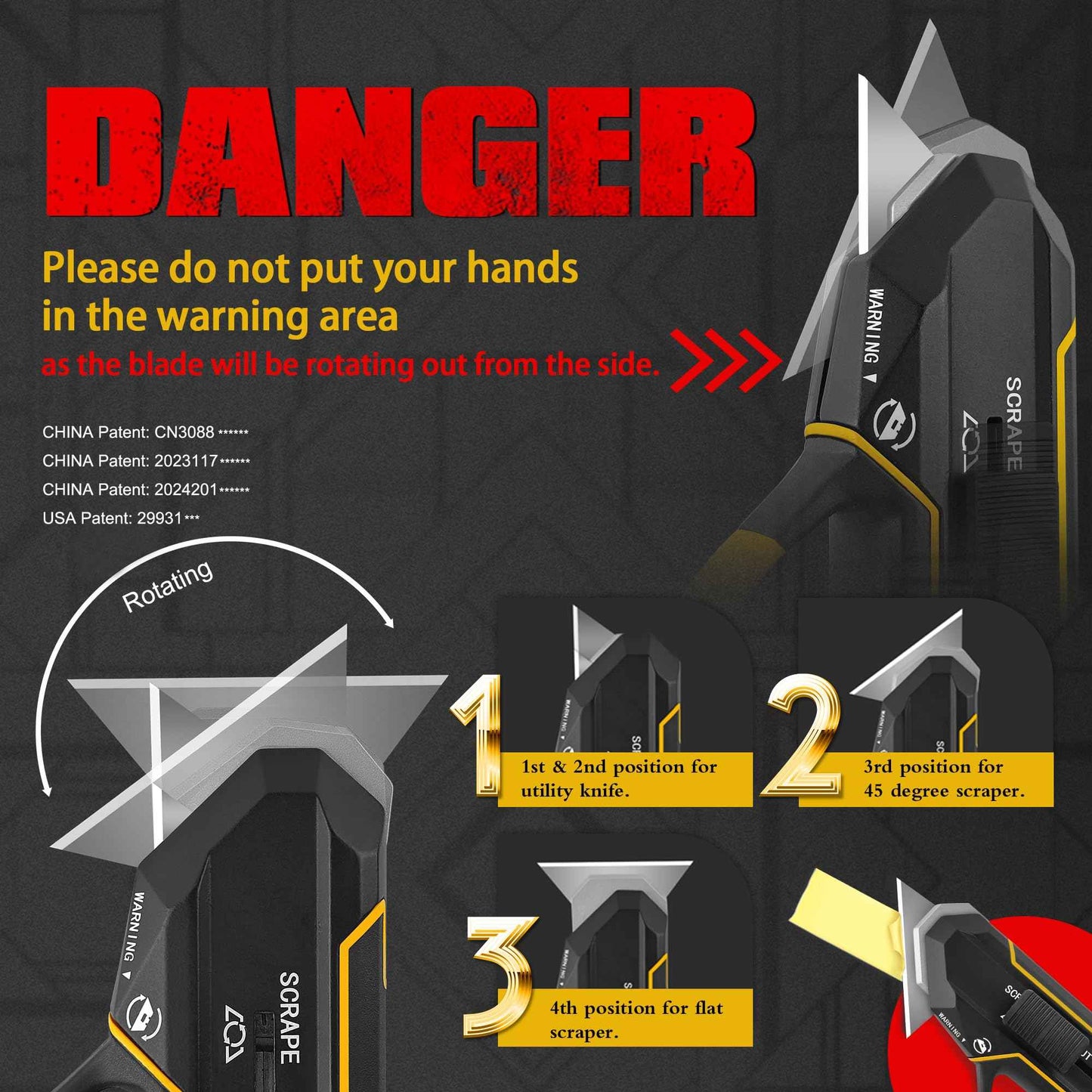 XW Aluminum Alloy Scraper Utility Knife, 2-in-1 Cutter with 10 Extra SK5 Replacement Blades Refill