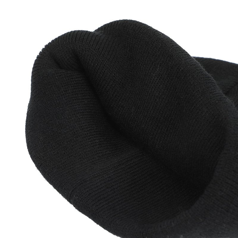 One Piece (Live Action) Jolly Roger Pirate Cuff Embroidery On Ribbed Black Acrylic Knit Cuff Beanie