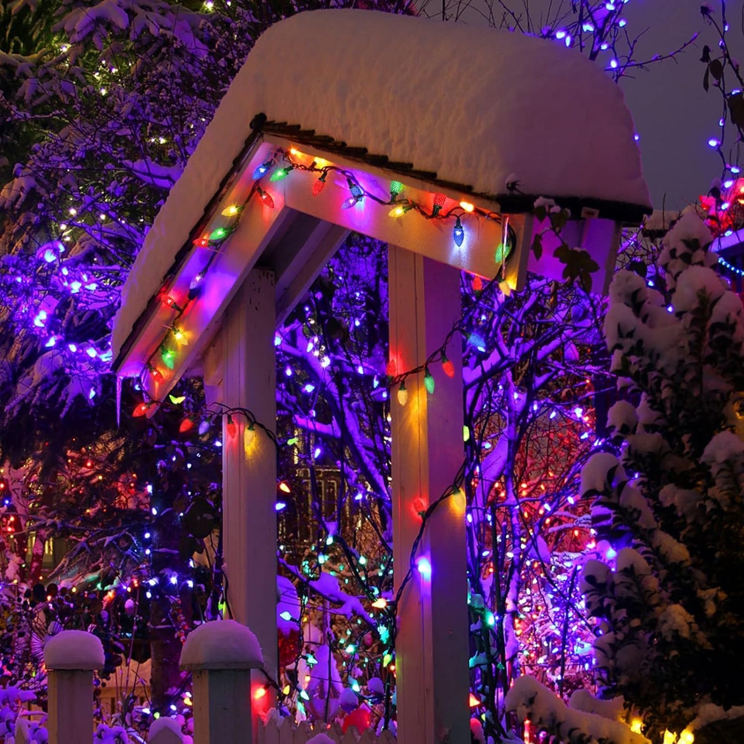 100 LED Orange & Purple C9 Halloween String Lights - Waterproof, 98FT, 13 Modes for Indoor/Outdoor Party Decor