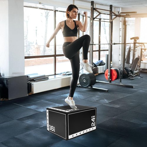 BalanceFrom 3-in-1 Foam Plyometric Jump Box - Versatile Non-Slip Surface for Strength & Agility Training