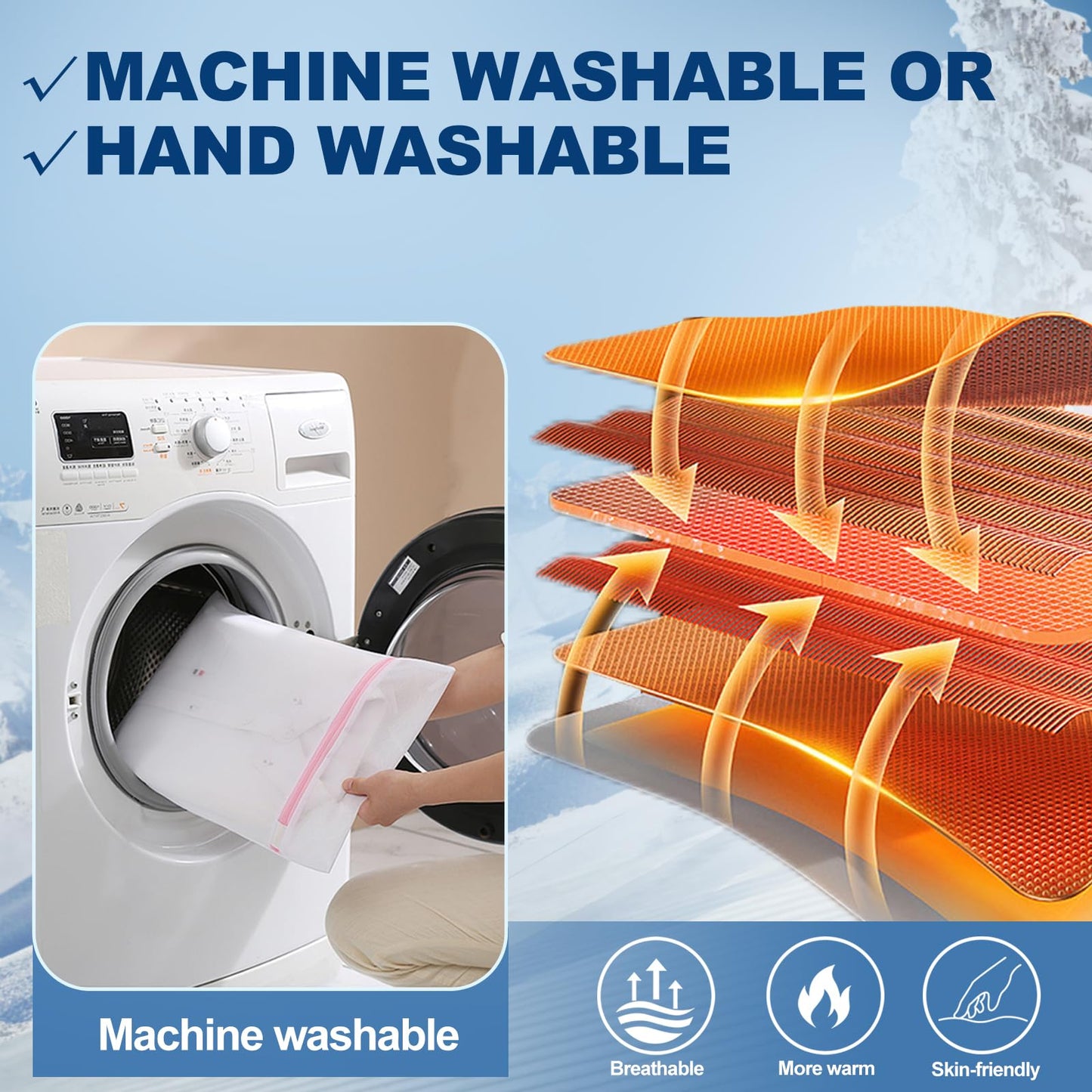 Heated Socks, Electric Heated Socks for Men Women, Electric Heated Foot Warmer, Rechargeable Heated Socks Work Up to 8 Hours, Washable Heating Socks with App Control for Winter Outdoor Skiing Hunting
