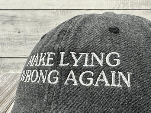 Shenbors Make Lying Wrong Again Cap, Anti Racism Gifts for Men Women, Washed Black Embroidered Baseball Cap, Adjustable Cotton Dad Hat