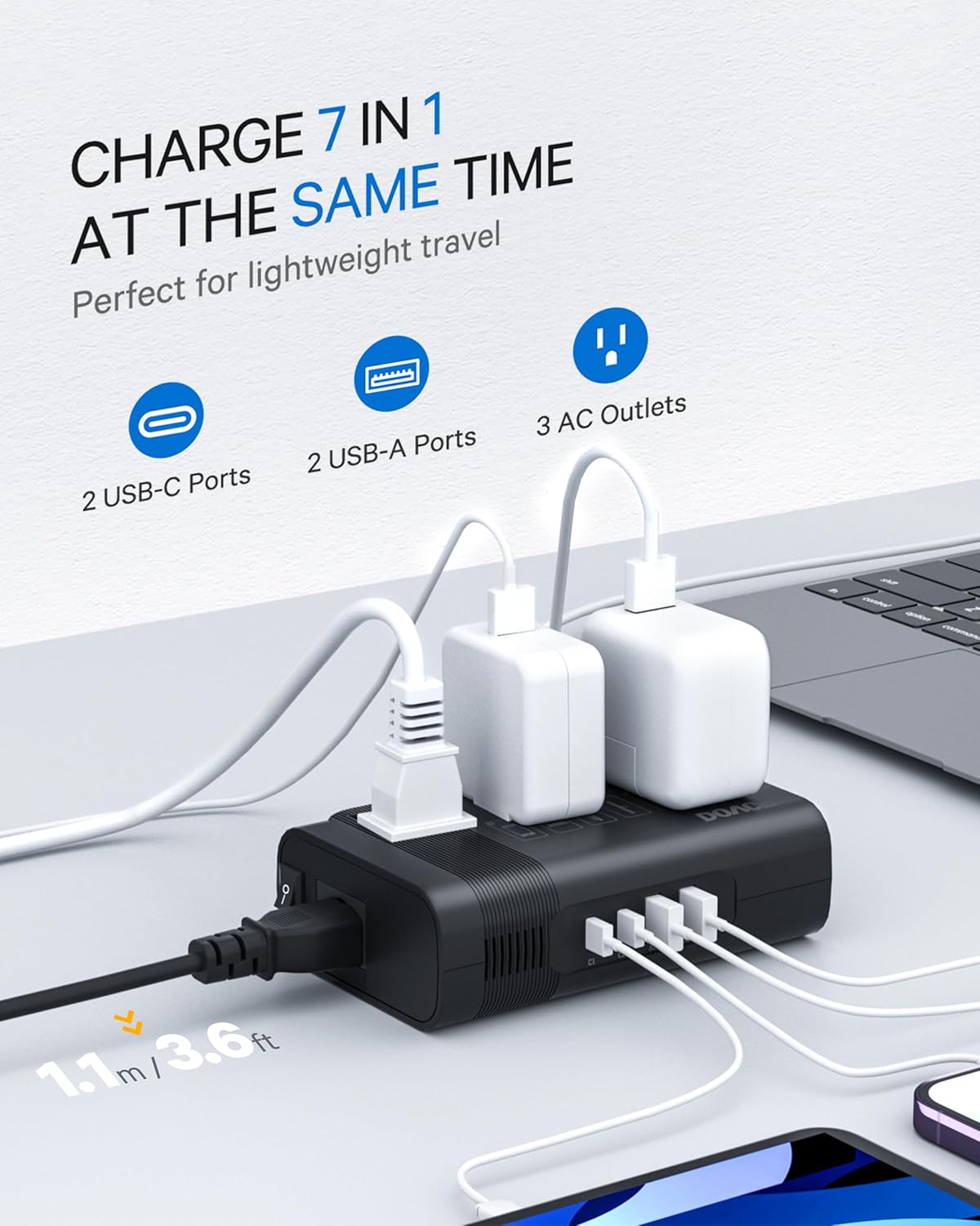 350W Voltage Converter 220V to 110V for European Travel - US to Europe Power Adapter