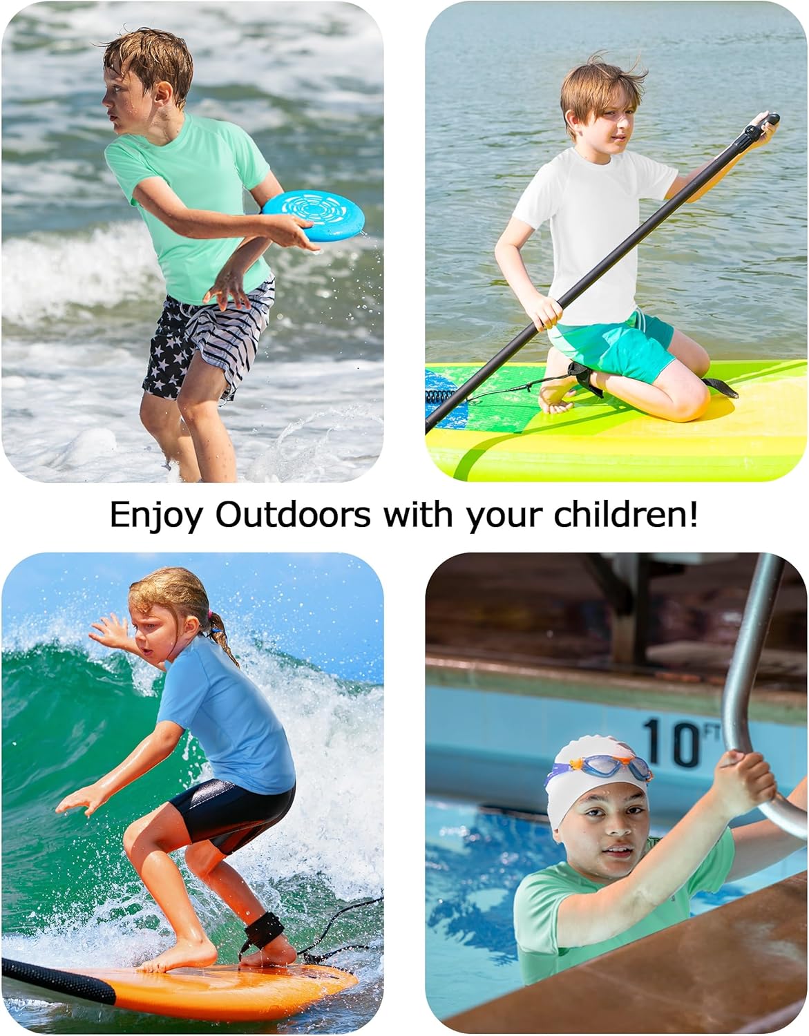 Skiennix Boys Rash Guard Swim Shirt - UPF 50+ Sun Protection | Quick-Dry Short Sleeve for Beach & Surfing