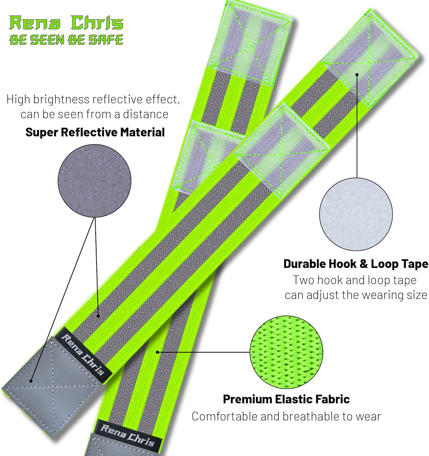 Rena Chris Reflective Running Gear - High Visibility Safety Sash & Belt for Night Jogging | Women's Dog Walking Gear