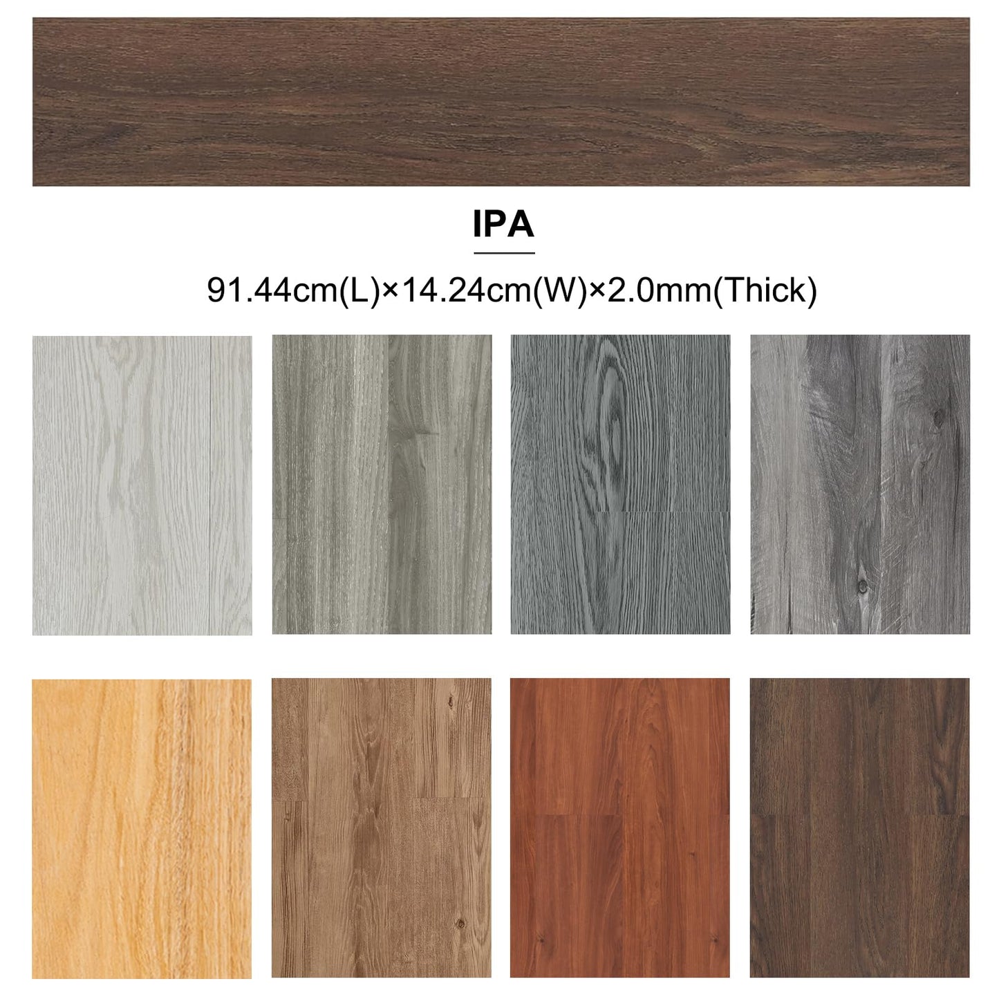 FLOREXP Vinyl Flooring - Wood Flooring Peel and Stick Floor Tiles Self Adhesive Floor Planks 2mm 36 Packs Waterproof for Kitchen Living Room Floor Planks (54Sq.Ft,IPA)