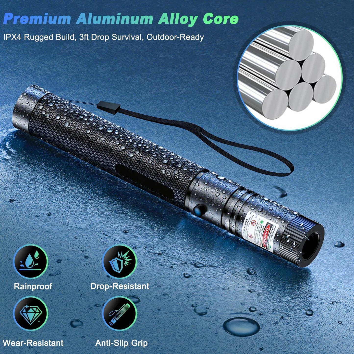 Presentation with Green Light Pointer, Green Rechargeable Handheld Presenter Pen for Presentations, Teaching, Classroom