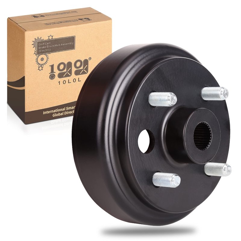 10L0L Golf Cart Brake Drum Assembly, 30 Teeth Spline 1 Inch Large Hole Brake Hub Replacement for EZGO 4 Cycle Gas 1991-Up TXT RXV Marathon Medalist Columbia, OEM# 21807-G1 21807G1 41843-94 (1 Pack)