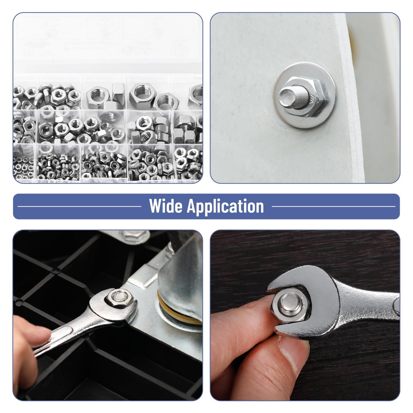 Mr. Pen 405 pc Stainless Steel Hex Nut Assortment, 1/4-20, 3/8, 5/16, 10-32, 5/16-18, 6-32