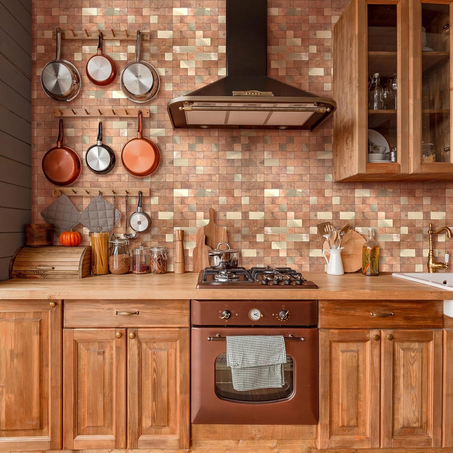 Stainless Steel Peel and Stick Backsplash Tiles - 20 Sheets, 12''x12'' for Kitchen & Bathroom