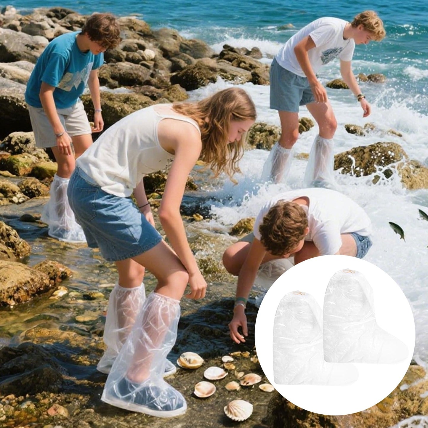 PASDUCHAS 12 Pair Shoe Covers for Rain, Disposable Non Slip & Thickened Shoes Ponchos