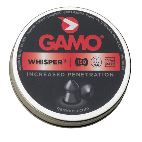 Gamo Whisper .177 Caliber Hunting Air Rifle Pellets - Quiet Performance, 150 Count