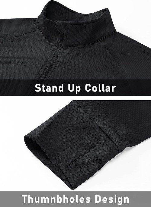 MAGCOMSEN Women's Lightweight Athletic Jacket - UPF 50+ Sun Protection | Full Zip, Long Sleeve, Hiking Pockets