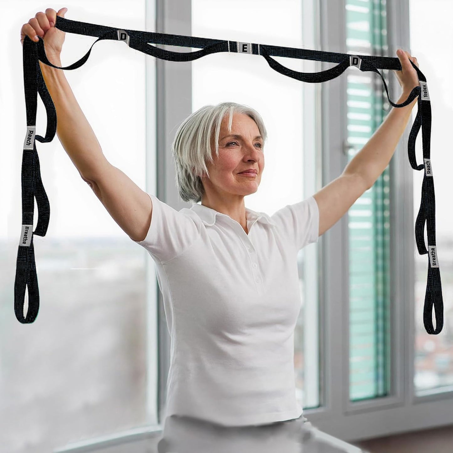 Yoga Strap by Stretching Strap - Non-Elastic Stretch Band with 10 Loops for Flexibility & Physical Therapy