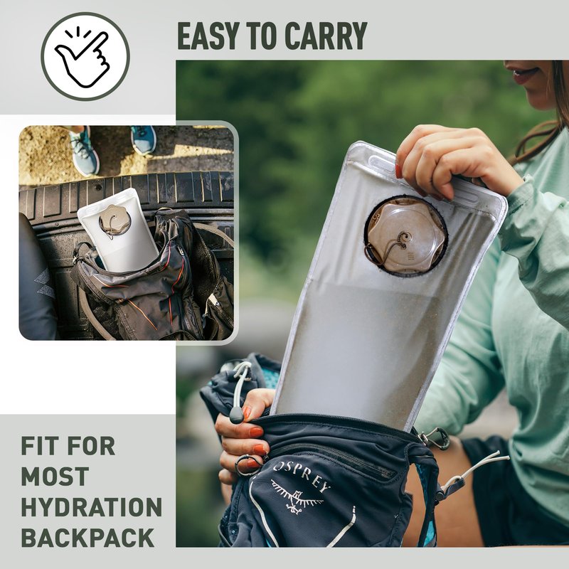 USGI GEAR Hydration Backpack 3L Water Bladder – Food-Grade Safe TPU Hydration Bladder with Leakproof Hose, Comfortable Sipping Spout – Hiking Water Bottle Ideal for Outdoors, Hunting, Fishing