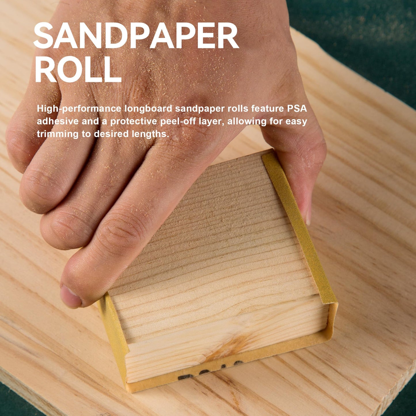 CowboyBOB Self Adhesive Stickyback PSA Sandpaper 400-Grit Sandpaper Roll 2-3/4in x 20 Yards Aluminum Oxide Longboard Sand Paper Sanding Sheet