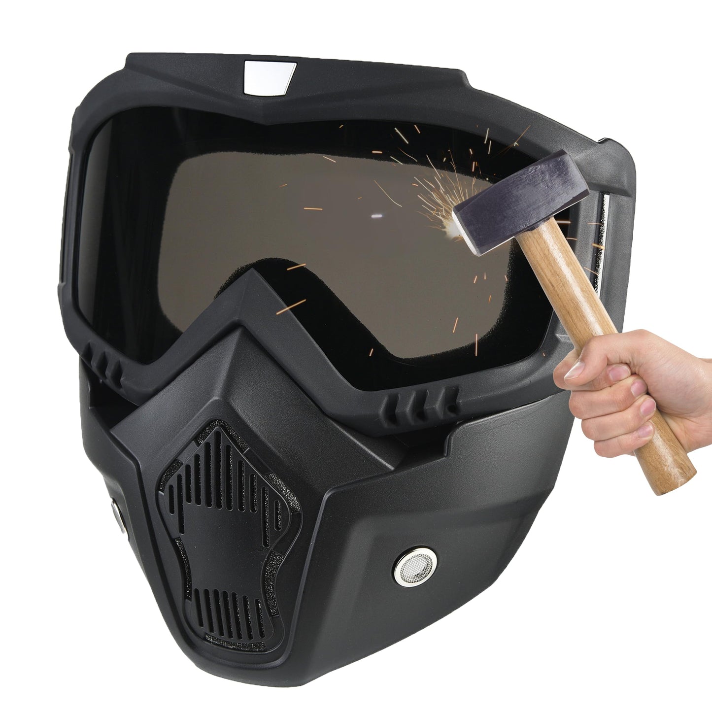 OQUQO 2 Pack Airsoft Mask Full Face, Tactical Mask, Motorcycle Helmet Goggles with Removable Face Mask for Men Women