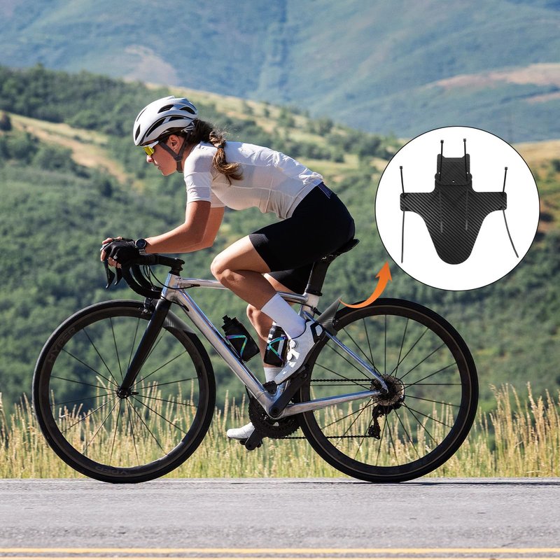 salbsever 2 Sets Mountain Bike Fender Rear and Front Compatible Bicycle Mudguard Adjustable 29" Plus Size with 15 Cable Ties for Fat Bike Wheel Sizes and All Disc Brake Bicycles