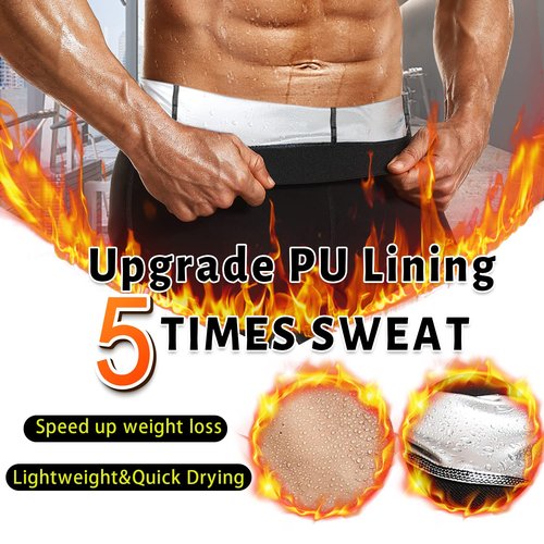 DYUAI Sauna Sweat Shorts for Men Compression Pants Athletic Leggings Workout Sauna suit(WBH7202-07-L)