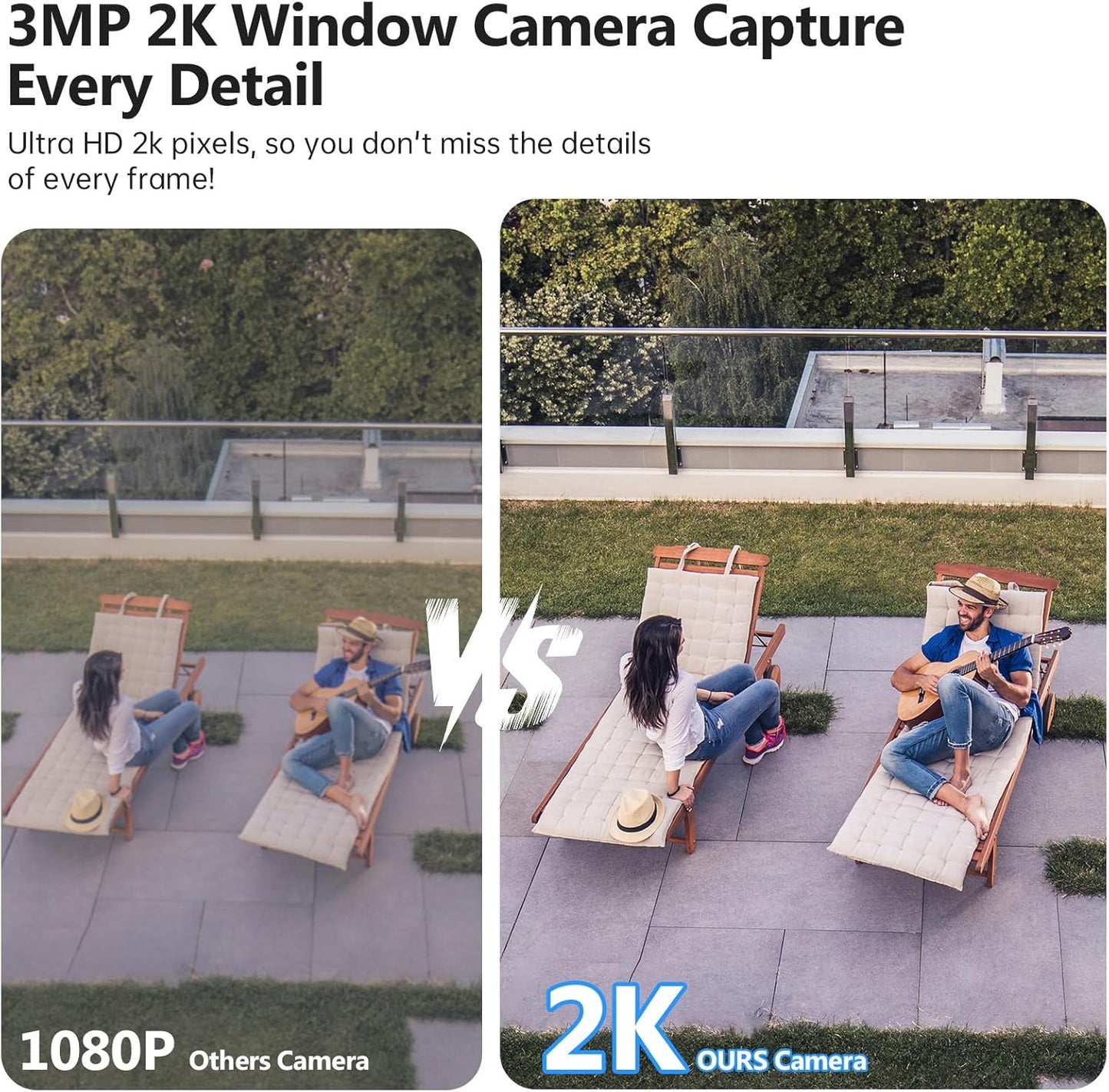 2K Indoor Security Camera with Starlight Night Vision & AI Detection - 24/7 Recording, 2-Way Talk, Easy Install