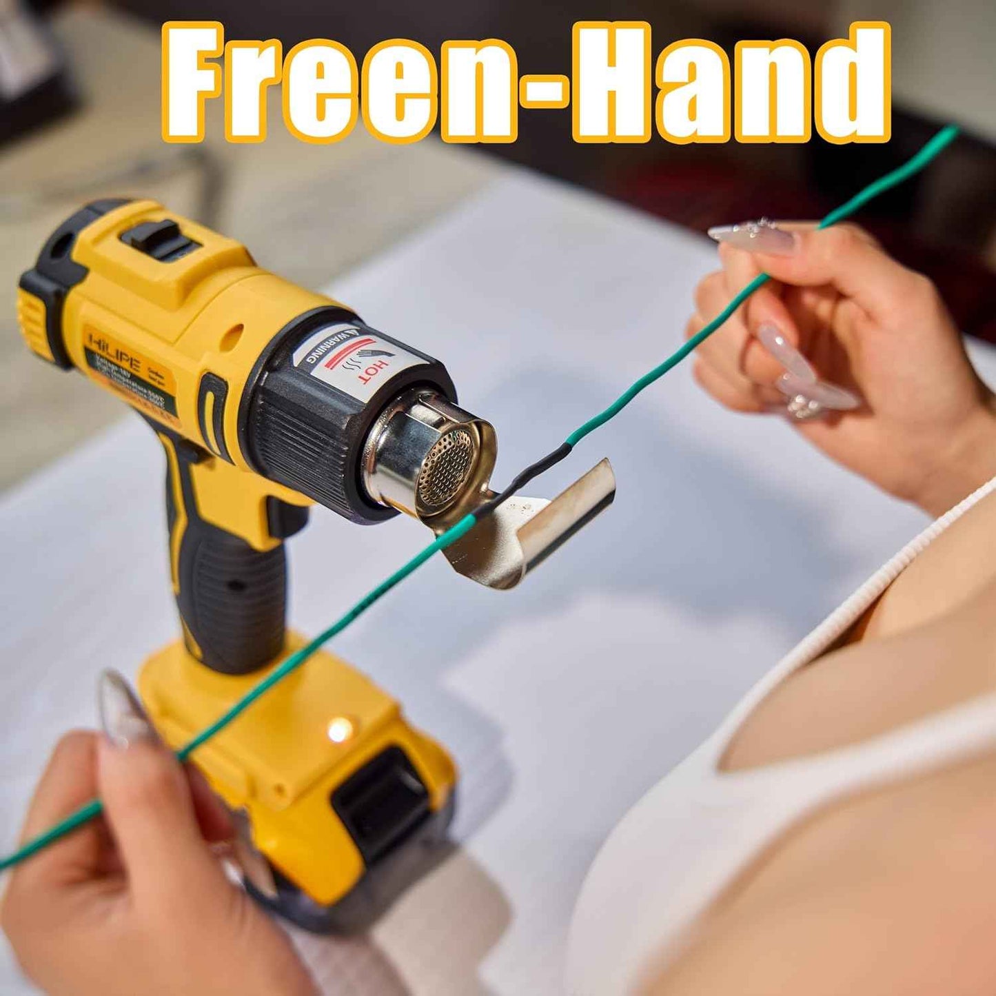 20V Max Cordless Heat Gun for DeWALT - LCD Display, 2 Temp Settings, 1022°F - Ideal for Shrink Wrapping & Tube Bending (Tool Only)