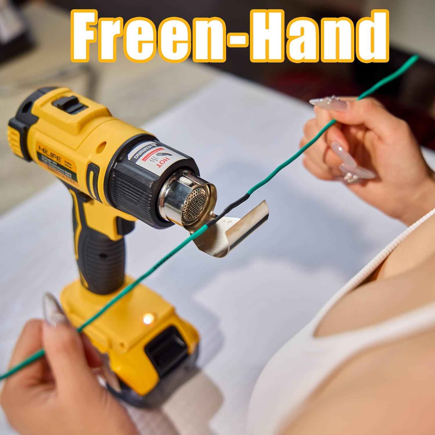 20V Max Cordless Heat Gun for DeWALT - LCD Display, 2 Temp Settings, 1022°F - Ideal for Shrink Wrapping & Tube Bending (Tool Only)