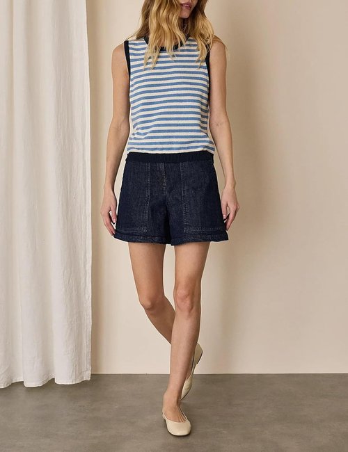 Hongsui Women's Striped Color Block Sweater Vest - Oversized Ribbed Knit Tank Top