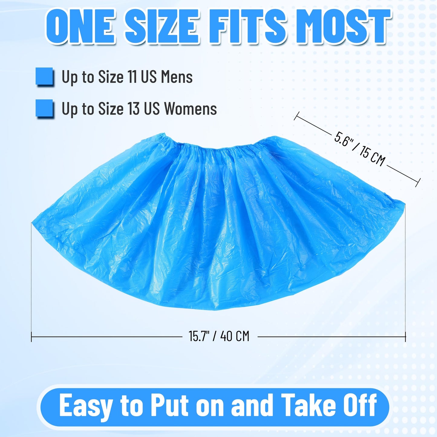 UML Brand Shoe Covers Disposable - 100 Pack - Booties for Shoes Covers - Indoor Waterproof Shoe Booties Disposable Non Slip - Fits Up To Size 11 US Men and 13 US Women