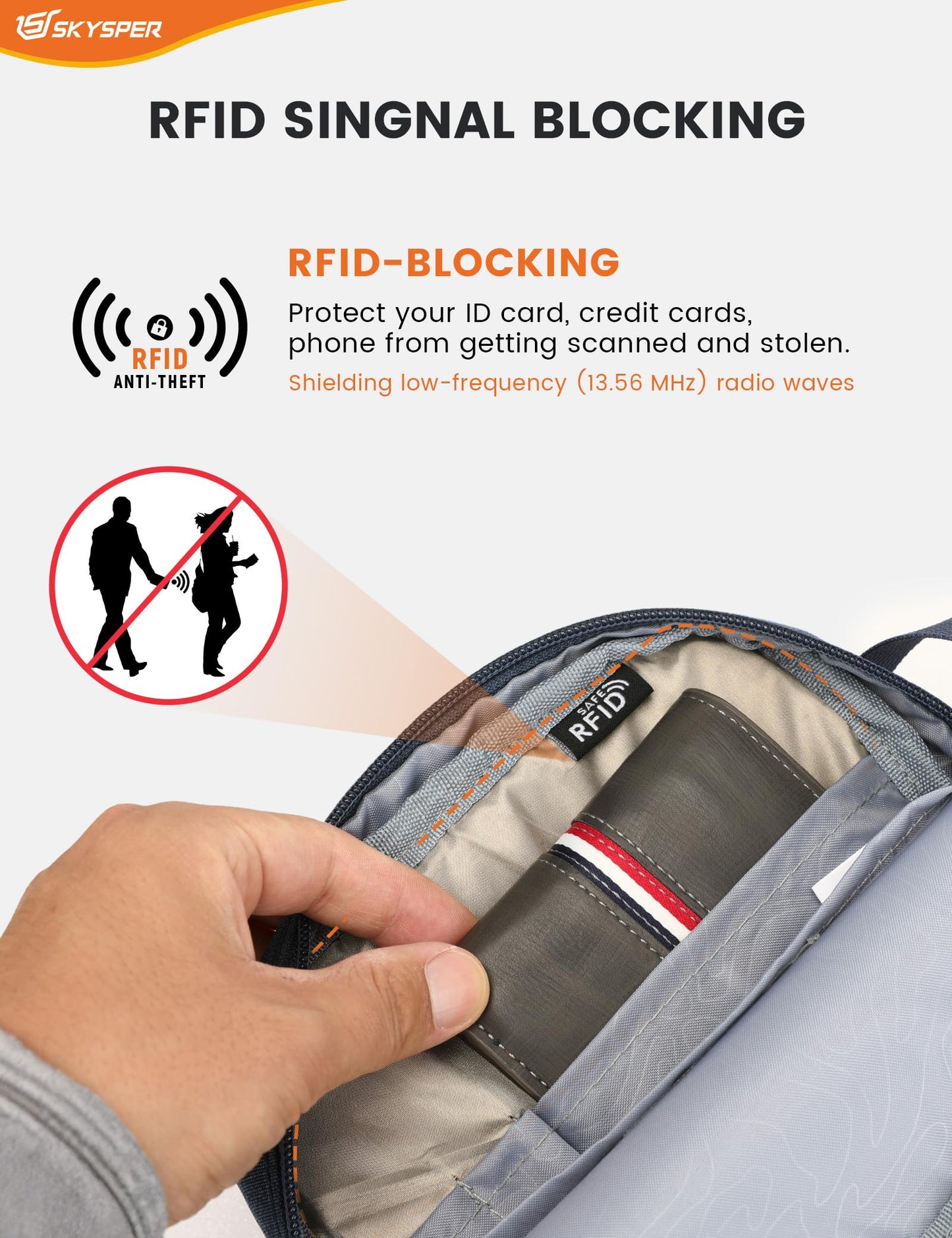 SKYSPER Small Anti Theft Crossbody Bag RFID MIni Sling Bag Travel Purse Small Shoulder Bag