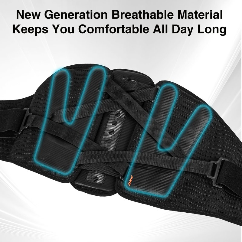 TIMTAKBO 11inch Height Back Brace for Lower Back Pain Relief,9X Power Back Support Brace for Men, Women with Removable Ergonomic Bionic Vertebra Plate, for Herniated Disc, Sciatica, Scoliosis(Large)