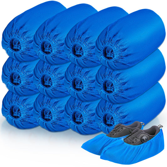 120 Pack(60 Pairs) Shoe Covers Disposable, Non-woven Fabric Shoes Covers for Indoor, Blue Durable & Reusable Disposable Boot & Shoe Covers, Larger Size Fits Various Shoes