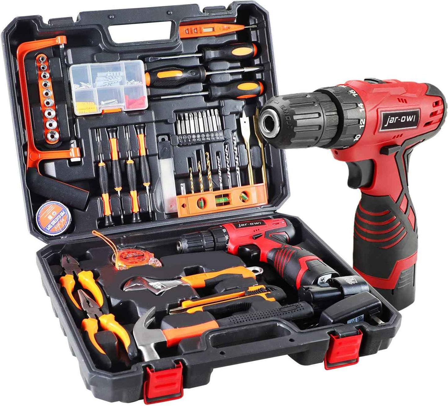 16.8V Cordless Drill & 108-Piece Power Tool Combo Kit for Home & Garden Repairs