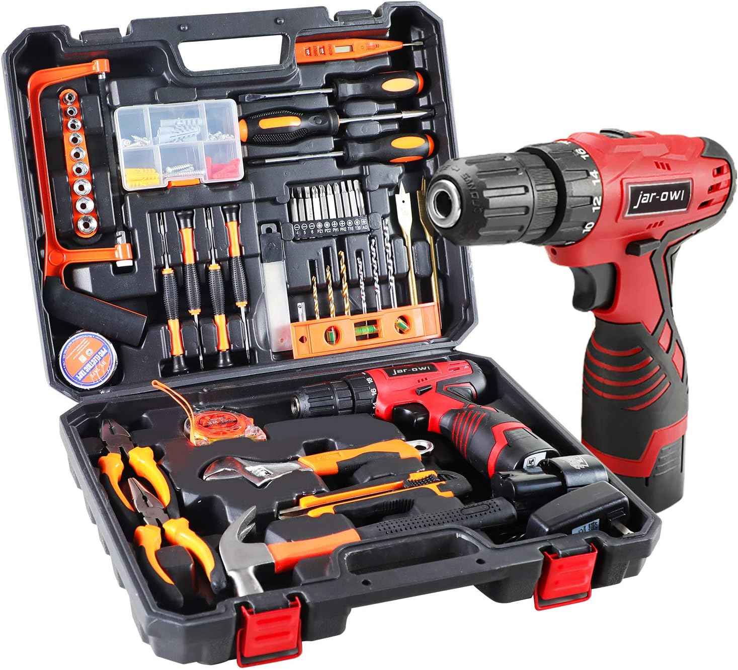 16.8V Cordless Drill & 108-Piece Power Tool Combo Kit for Home & Garden Repairs