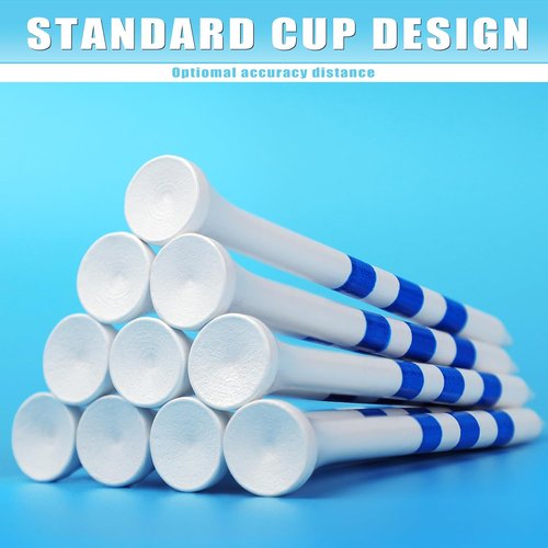 CHAMPKEY Premium Wood Golf Tees - 200 Count with 3-Line Marking System for Consistent Long-Distance Shots