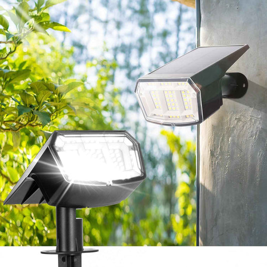 Outdoor Solar Spot Lights - Waterproof 63 LEDs with 3 Modes, IP65 - 4 Pack for Garden & Backyard