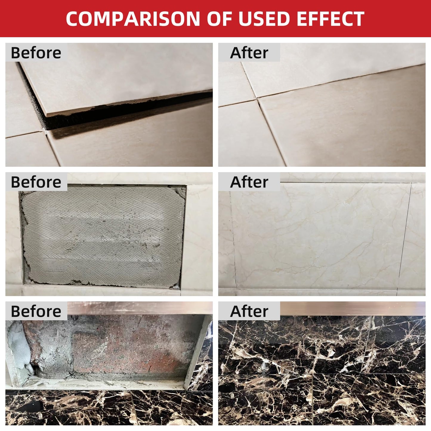 Globalcom Heavy Duty Construction Adhesive, Tile and Stone Marble Granite Wood Floor Adhesive, Gap Filling and Waterproof - 5.3 oz White