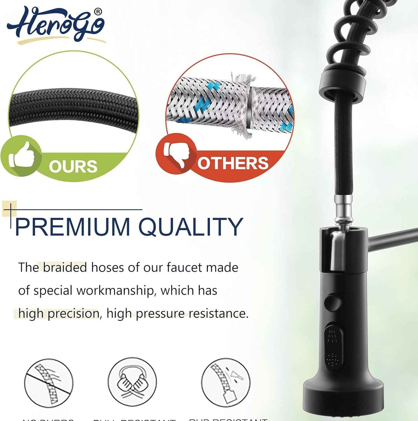 Touchless Kitchen Faucet with Soap Dispenser & Pull Down Sprayer - Commercial Grade Brushed Nickel