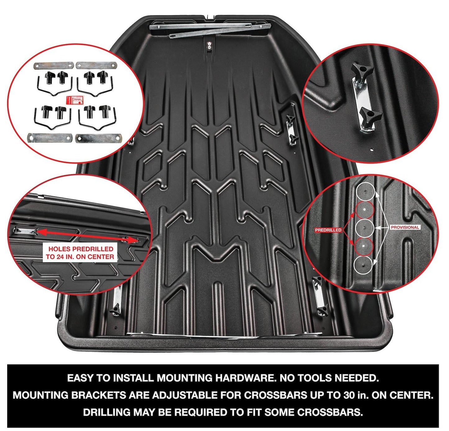 18 cu. ft. Rooftop Cargo Carrier, Weatherproof Lockable, 110 lb. Capacity