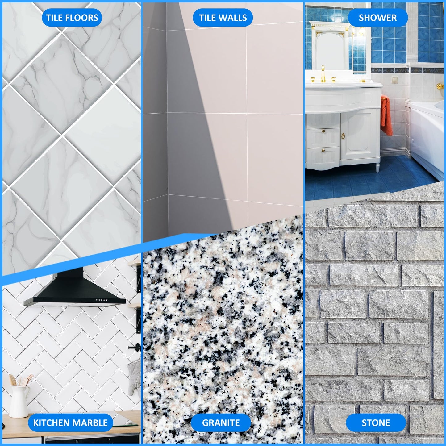 Grout Sealer - Tile Sealer Spray for Shower, Kitchen, Floor, Clear Grout Sealant Indoor & Outdoor for Marble, Granite, Mosaic, Non-Toxic & Low-VOCs, Waterproof & Long-Lasting Protection