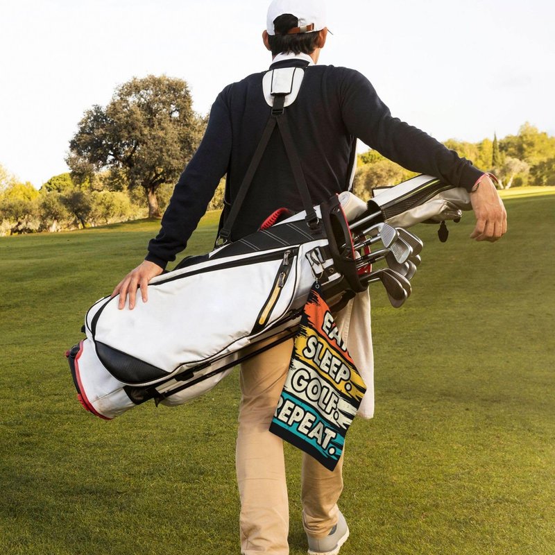 FATTTYCY Black and White American Flag Golf Towel for Golf Bags with Clip