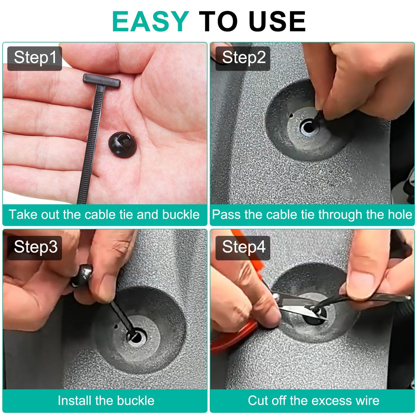 150Pcs Nylon Universal Cable Tie Buckle - New Multifunctional Nylon Zip Ties, Heavy Duty Plastic Rivet T Zip Ties Style, for Daily Maintenance And Fixing Of Automobiles