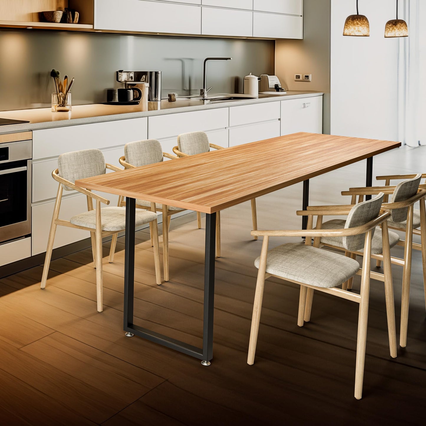 Yes4All Metal Table Legs, 28 inch Height with Adjustable Protector Levelers, Heavy Duty, Black, Bear Up to 800lb, Set of 2