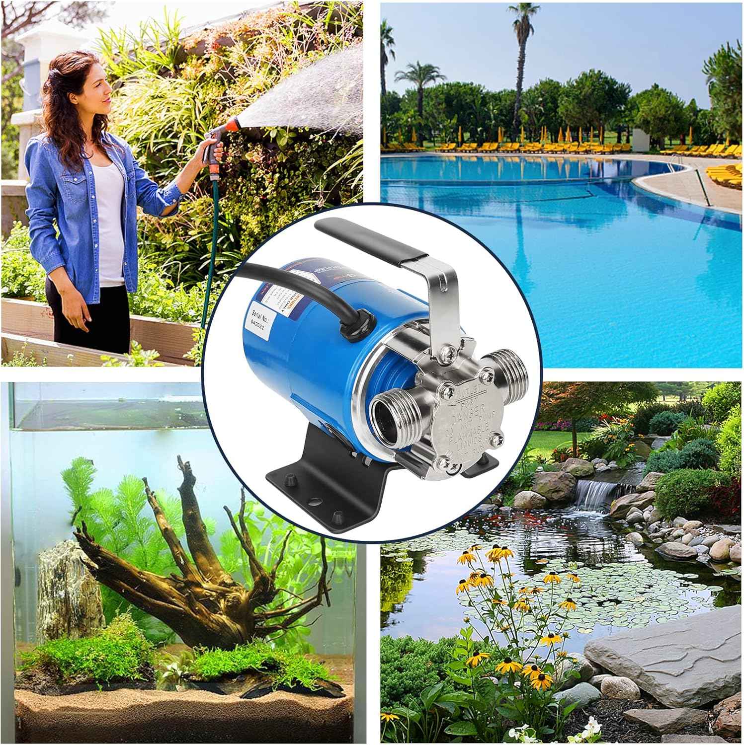 1500GPH Submersible Water Transfer Pump - 12V Sump Pump with 20ft Power Cord