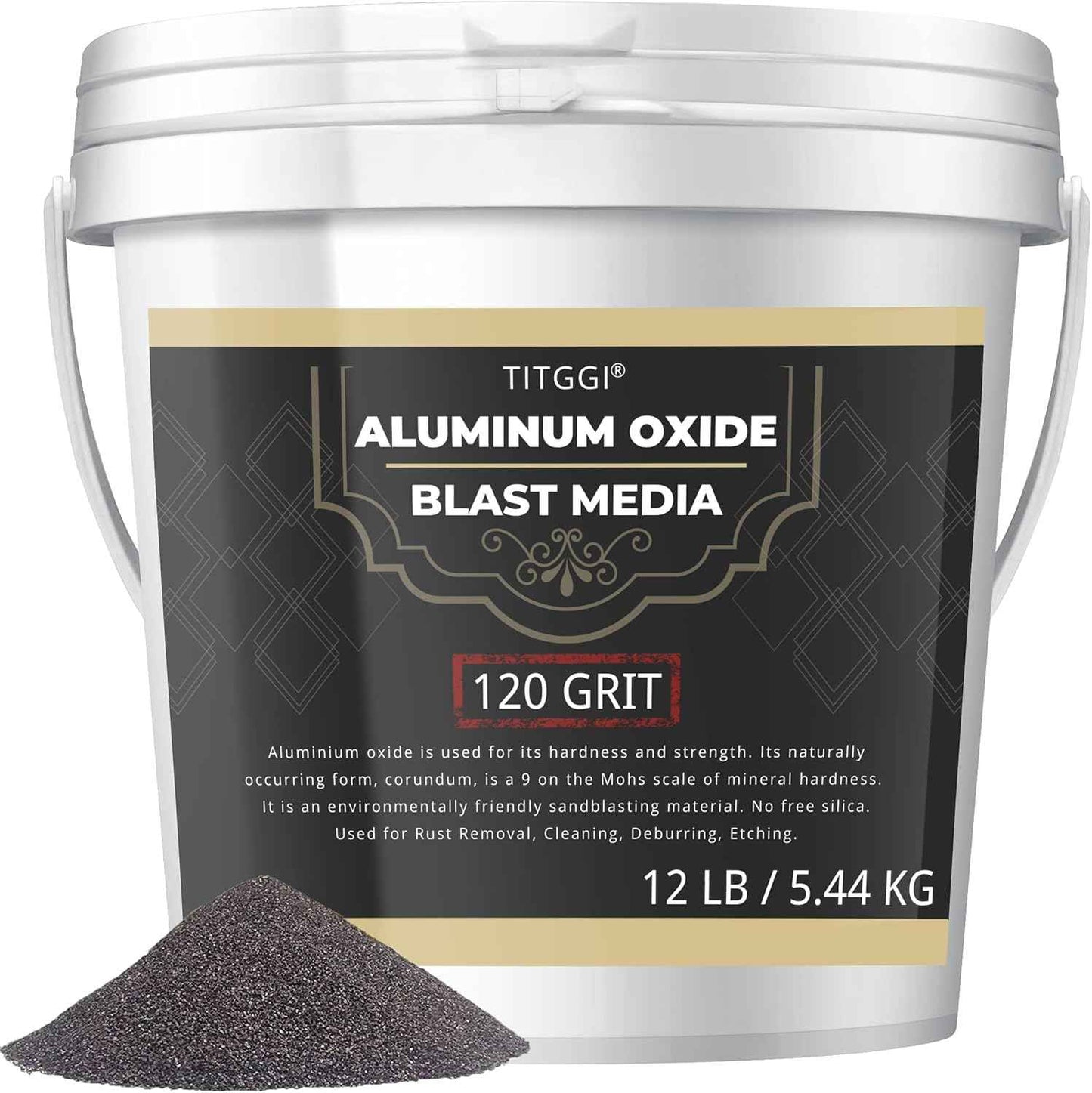 Premium 100 Grit Aluminum Oxide Blast Media - 19lbs High Abrasive Sand for Metal Blasting