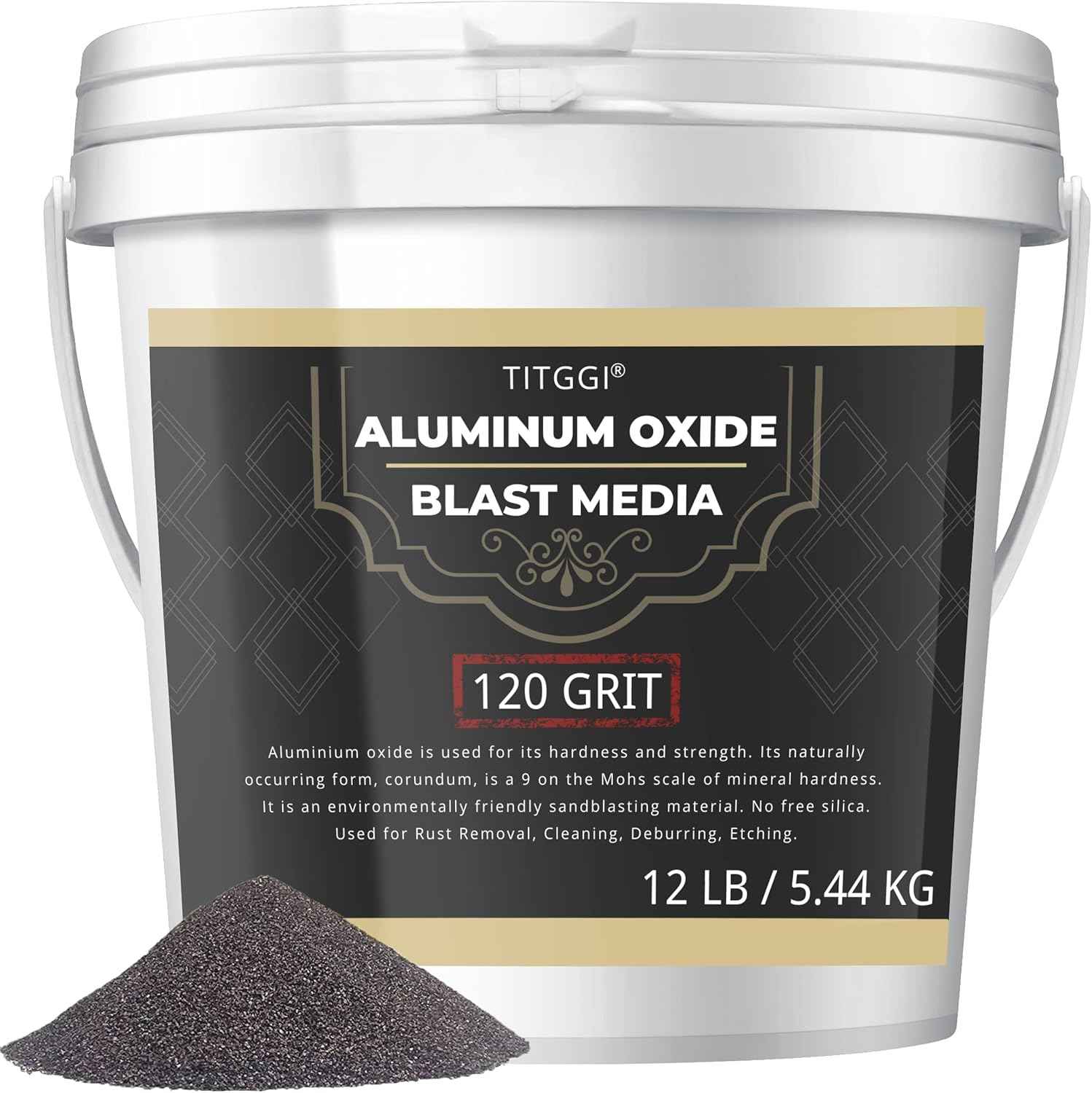 Premium 100 Grit Aluminum Oxide Blast Media - 19lbs High Abrasive Sand for Metal Blasting