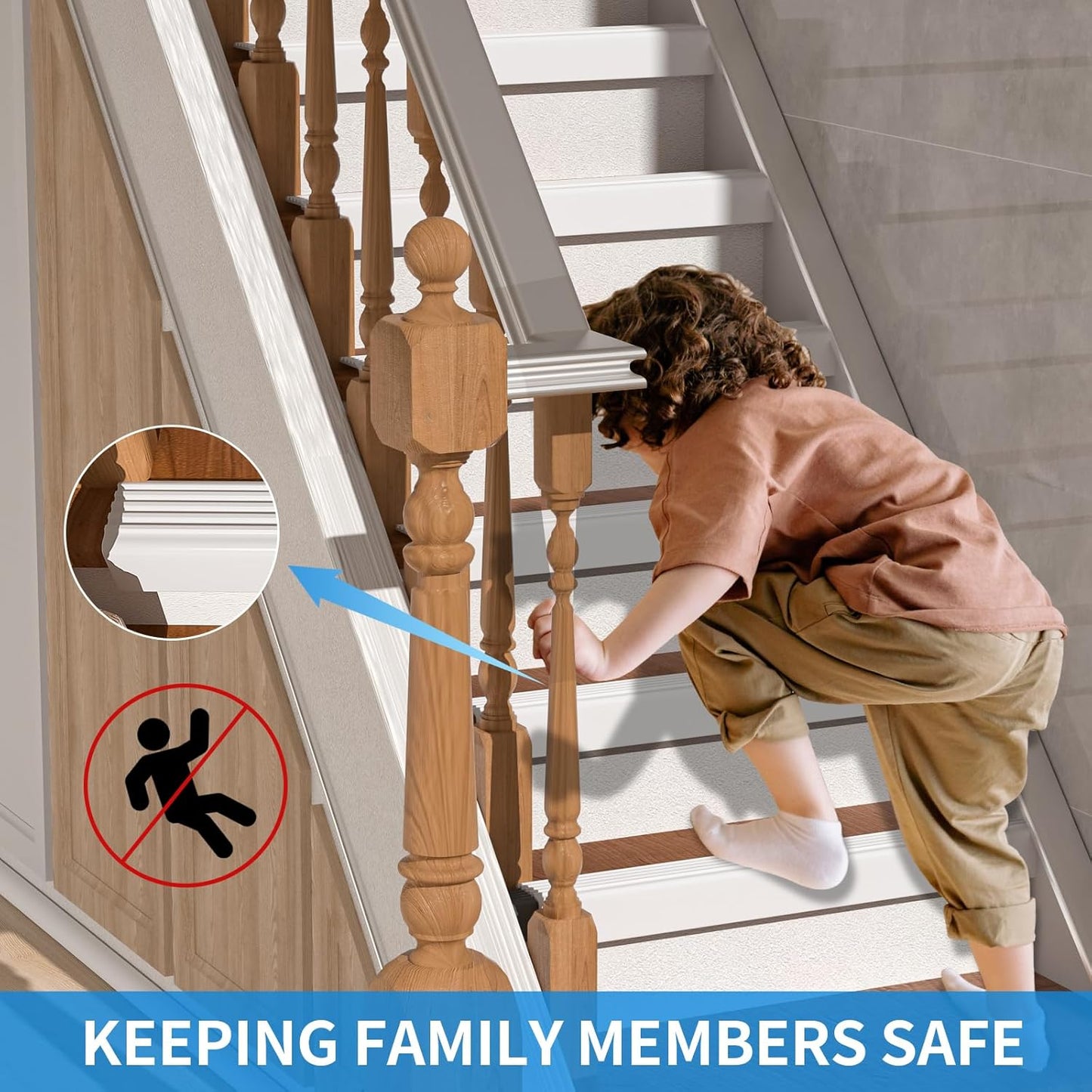 Self-Adhesive Rubber Stair Nosing Trim - 40 FT Black Edge Protector for Indoor & Outdoor Steps