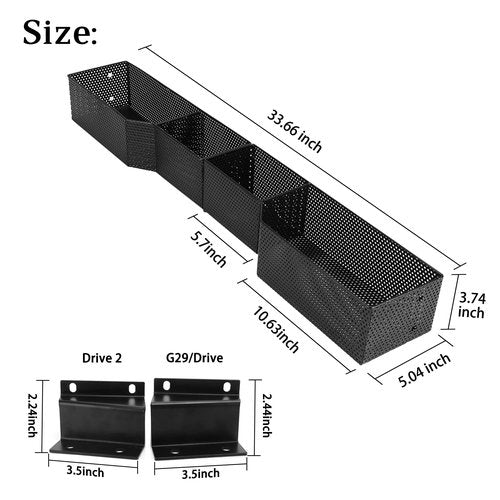 10L0L Golf Cart Front Basket for Yamaha G29/Drive & Drive 2, Dash Storage Box Metal Mesh Tray Organizer